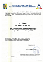 Atestat nr. 9845-07.03.2014 ANRE de tip A3