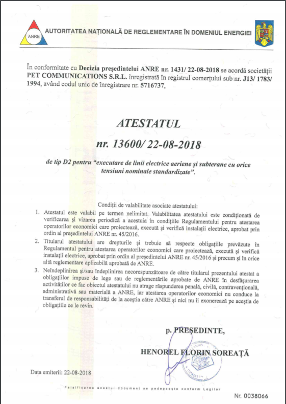 ATESTAT ANRE